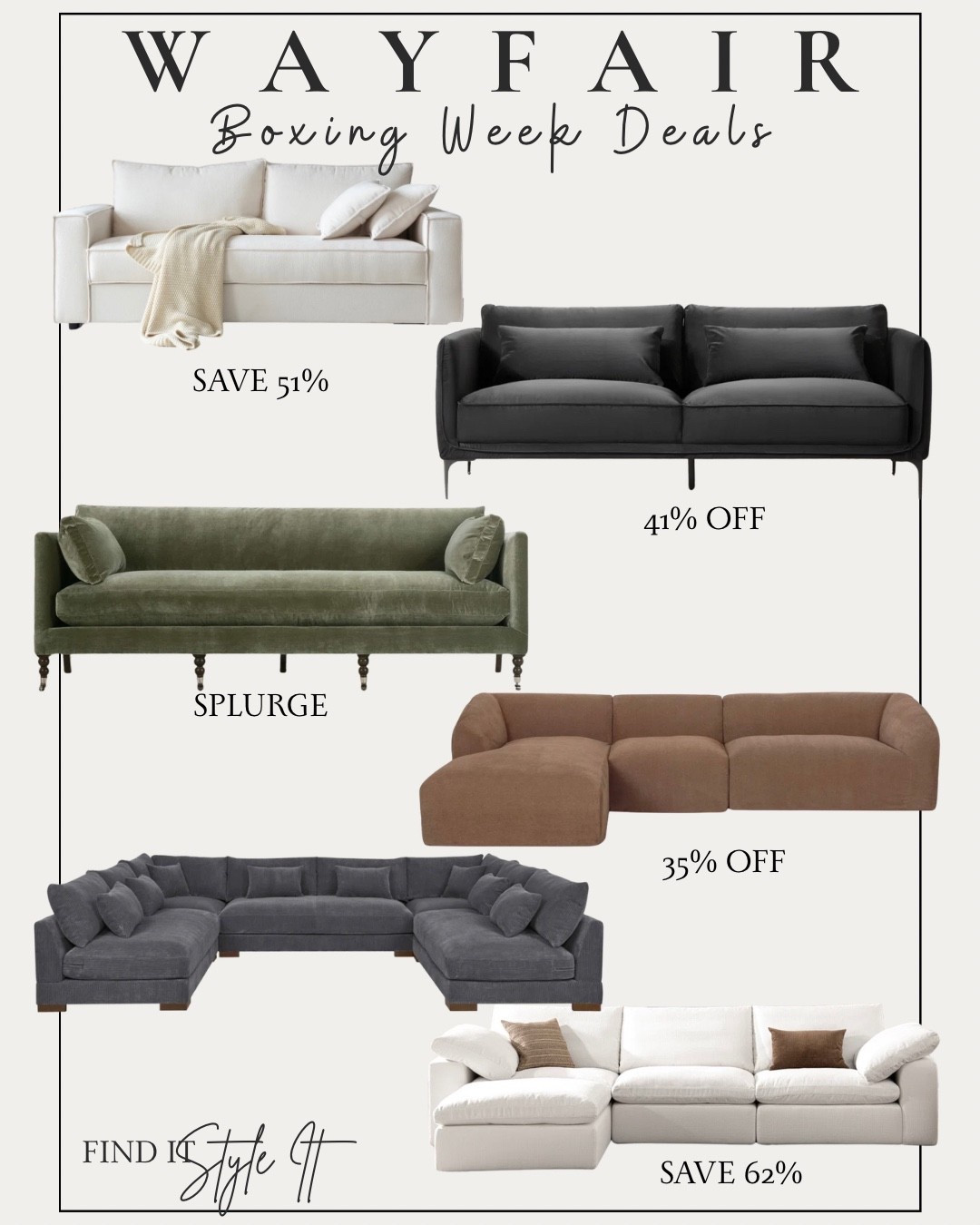Shop neutral sofas and sectionals during Wayfair's Boxing Week Sale. Enjoy huge savings on top-rated and best-selling living room furniture. Sale ends January 2nd!

Cozy living room furniture, living room decor ideas, living room sofa, sofa, sectionals.

#Itkxwayday #wayfaircahome #wayfaircanada 

#LTKhome #LTKsale #LTKcanada