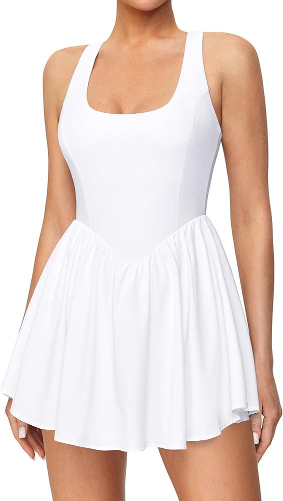 IUGA Tennis Dress with Built in Shorts and Bra Adjustable Straps Athletic Dress for Women Summer ... | Amazon (US)