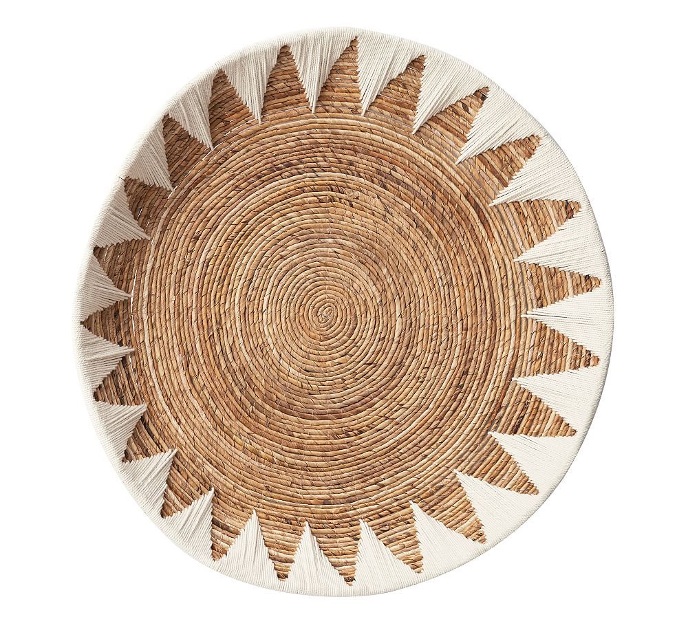 Sunny Woven Basket Wall Art, White, 37 | Pottery Barn (US)