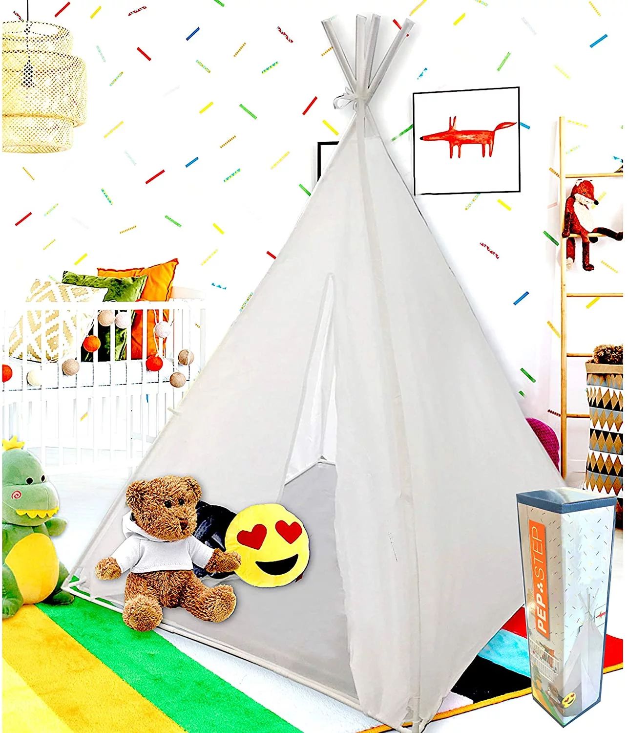 Teepee Tent for Kids | Kids Teepee | Kids Teepee Play Tent Foldable 5 Feet Tall 4 Poles | Playhou... | Walmart (US)