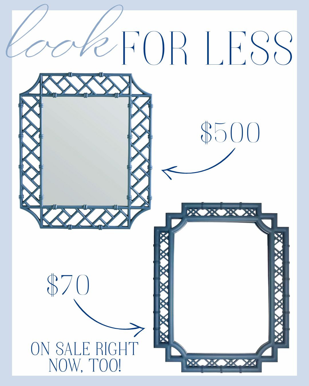 Look for less! Cannot believe the quality of this bamboo lattice mirror! Such a good size! On sale right now!  

 #LTKHome #LTKSaleAlert