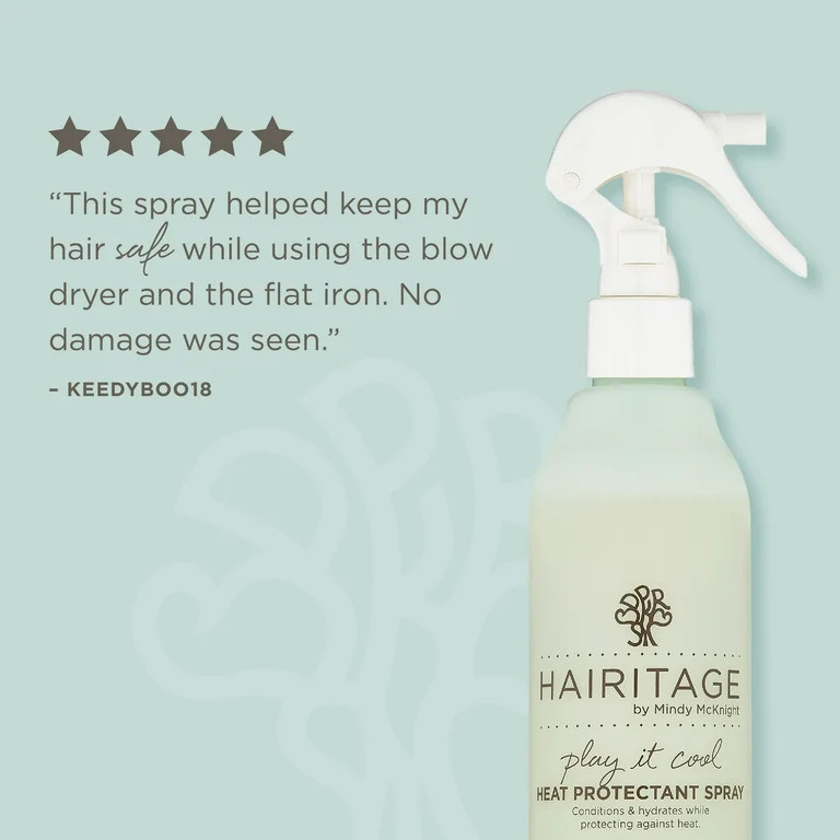 Hairitage Play It Cool Argan Oil Heat Protectant Spray | Prevents Hair Damage & Breakage, 6 fl oz... | Walmart (US)