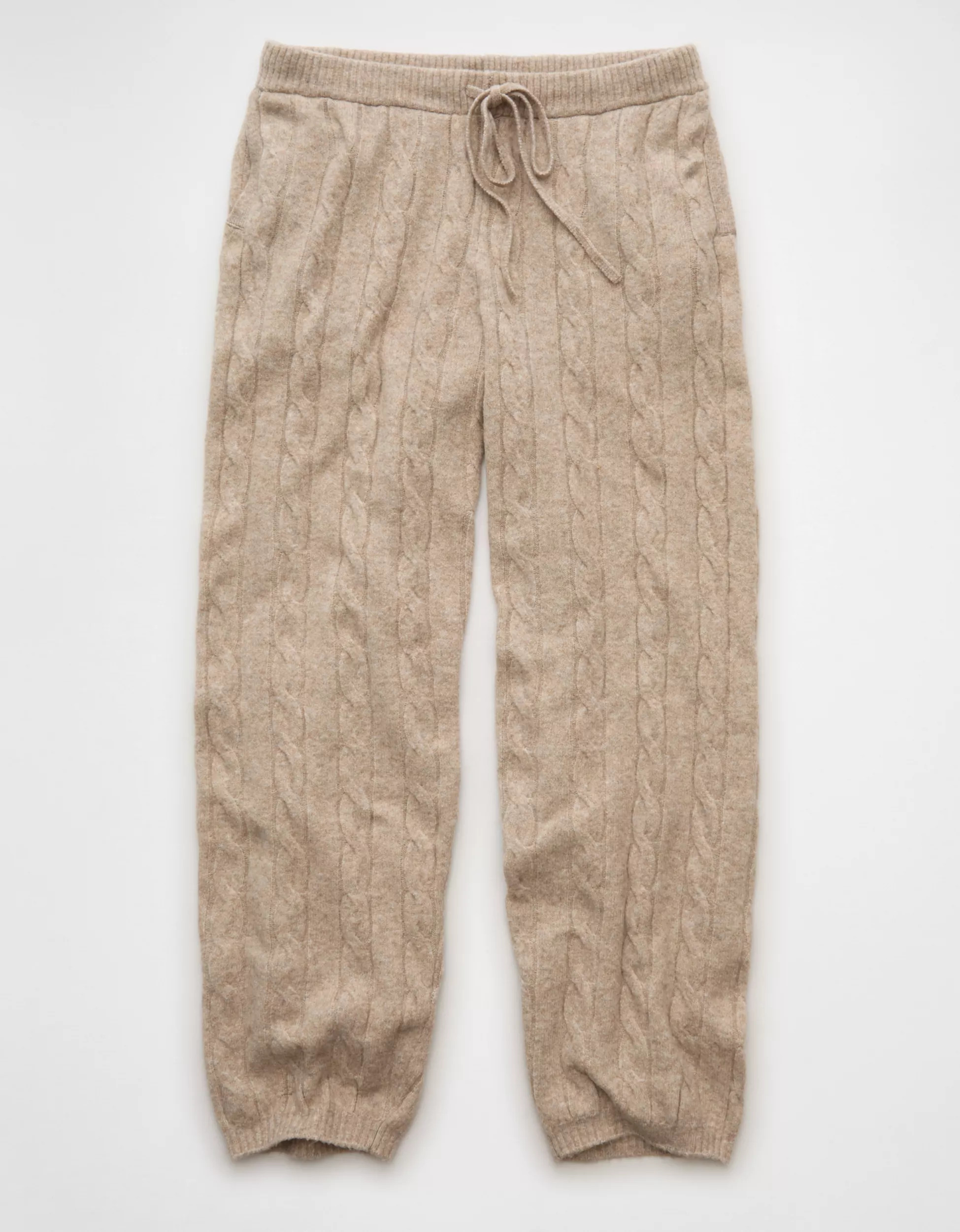 AE High-Waisted Cable Knit Jogger | American Eagle Outfitters (US & CA)