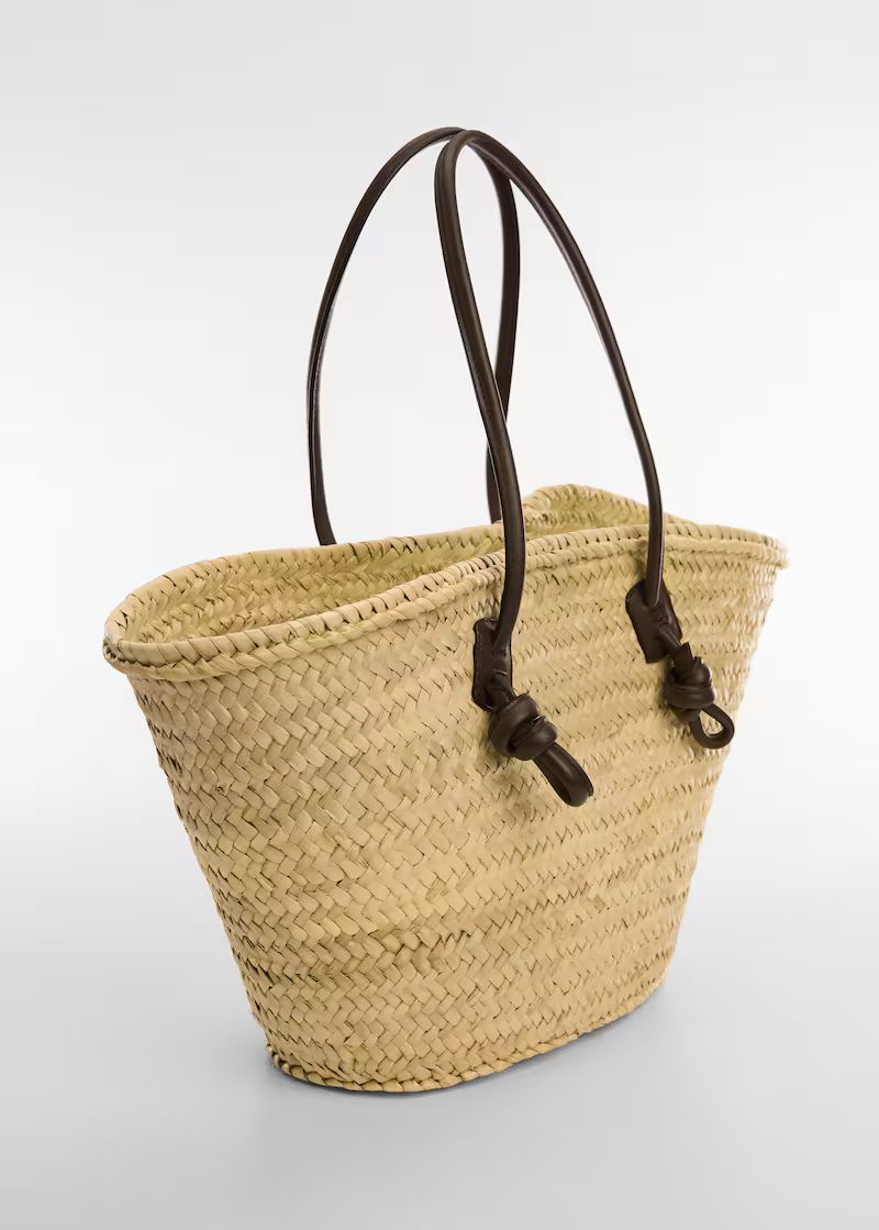 Natural fibre carrycot bag -  Women | Mango United Kingdom | MANGO (UK)