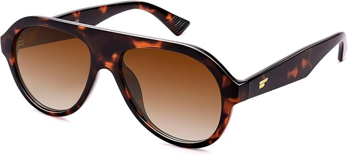 VANLINKER Retro Aviator Polarized Sunglasses for Men Women Trendy 70s Vintage Plastic Frame Sun G... | Amazon (US)