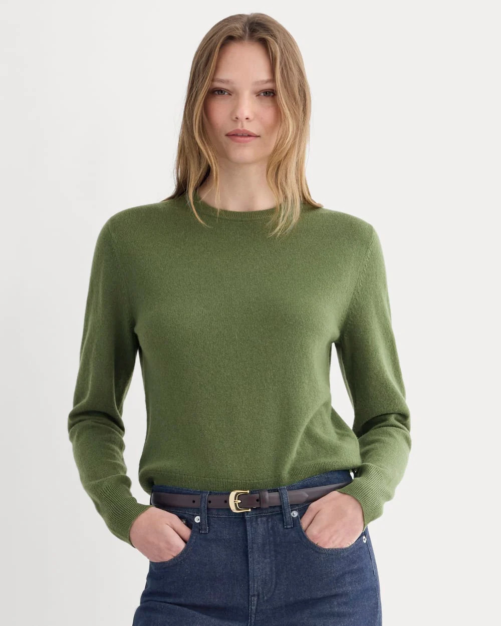 Cashmere Slim Crew Sweater | Forest Green | Everlane