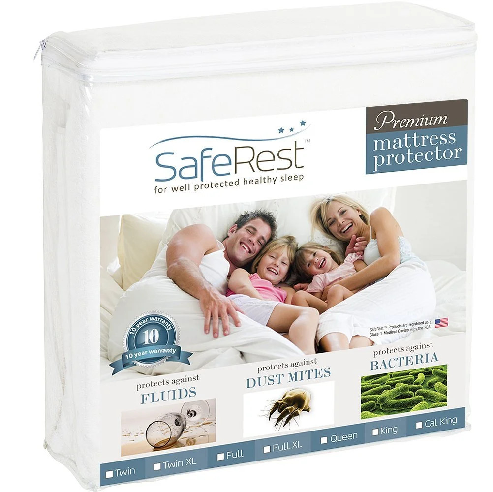 SafeRest Premium Hypoallergenic Waterproof Mattress Protector - Vinyl Free, Twin | Walmart (US)