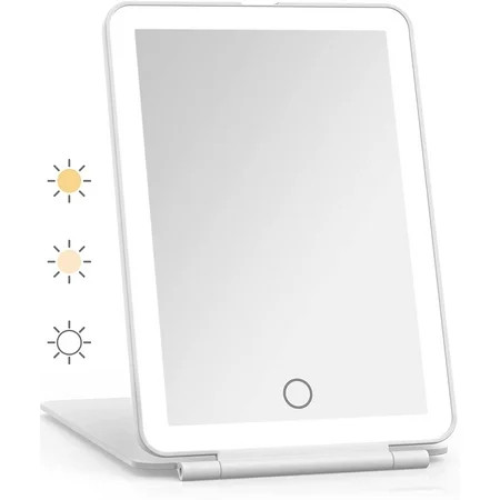 Folding Travel Mirror With Light Makeup Mirror with 60 LEDs 3 Colors Light Modes USB Rechargable 100 | Walmart (US)