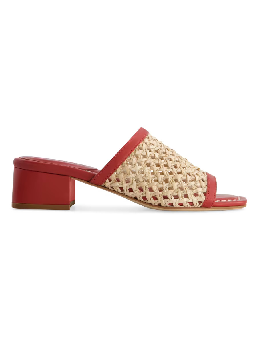 Jenne Low Heel Raffia Sandals | Saks Fifth Avenue