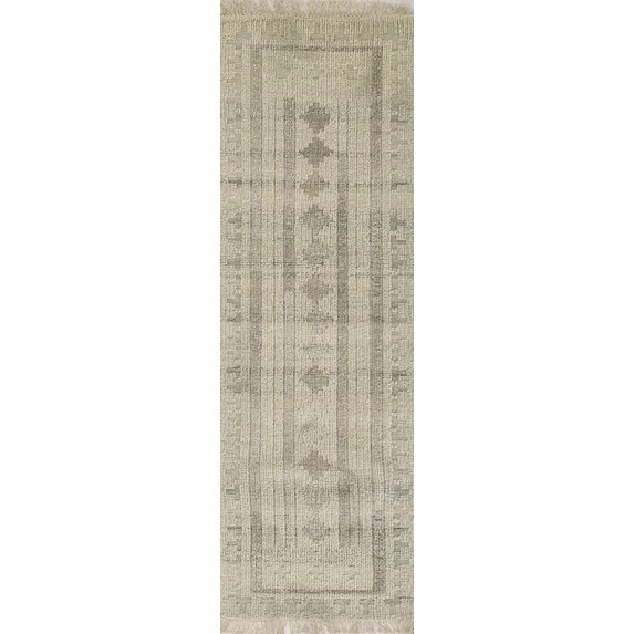 Momeni Bristol Hand Woven Wool and Cotton Geometric Ivory Area Rug 2'3" X 8' Runner | Walmart (US)