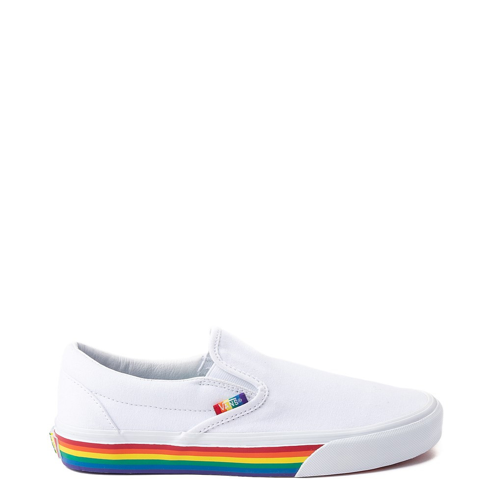 Vans Slip On Rainbow Skate Shoe - White / Multi | Journeys