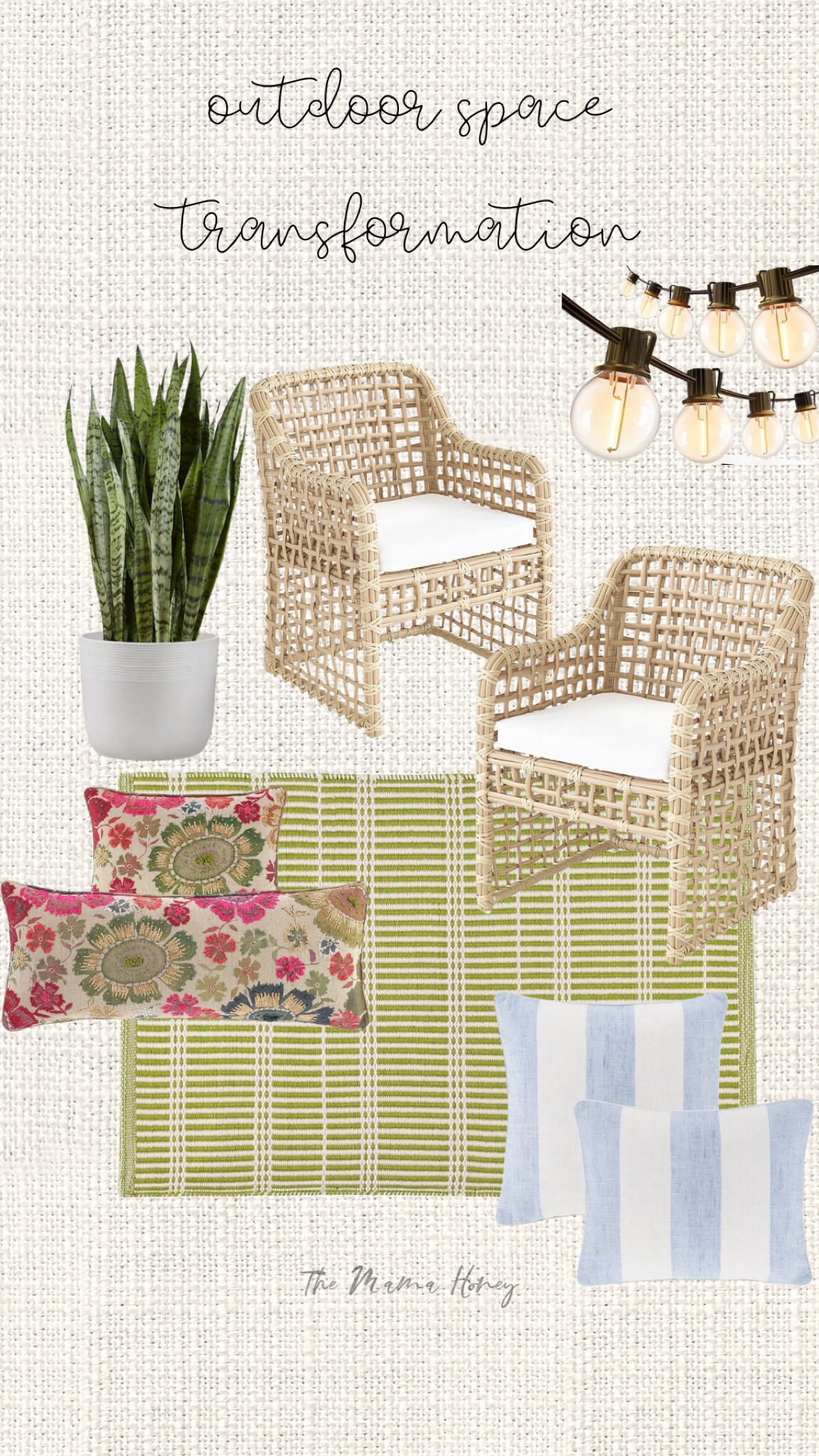 Outdoor space transformation!! Cute outdoor seating and relaxing spot for the spring and summer time. Coastal grandmother grand millennial outdoor home inspired space. Mamma Mia outdoor living. Annie Selke outdoor indoor rug and wicker dining chairs 

#LTKSeasonal #LTKFindsUnder100 #LTKHome