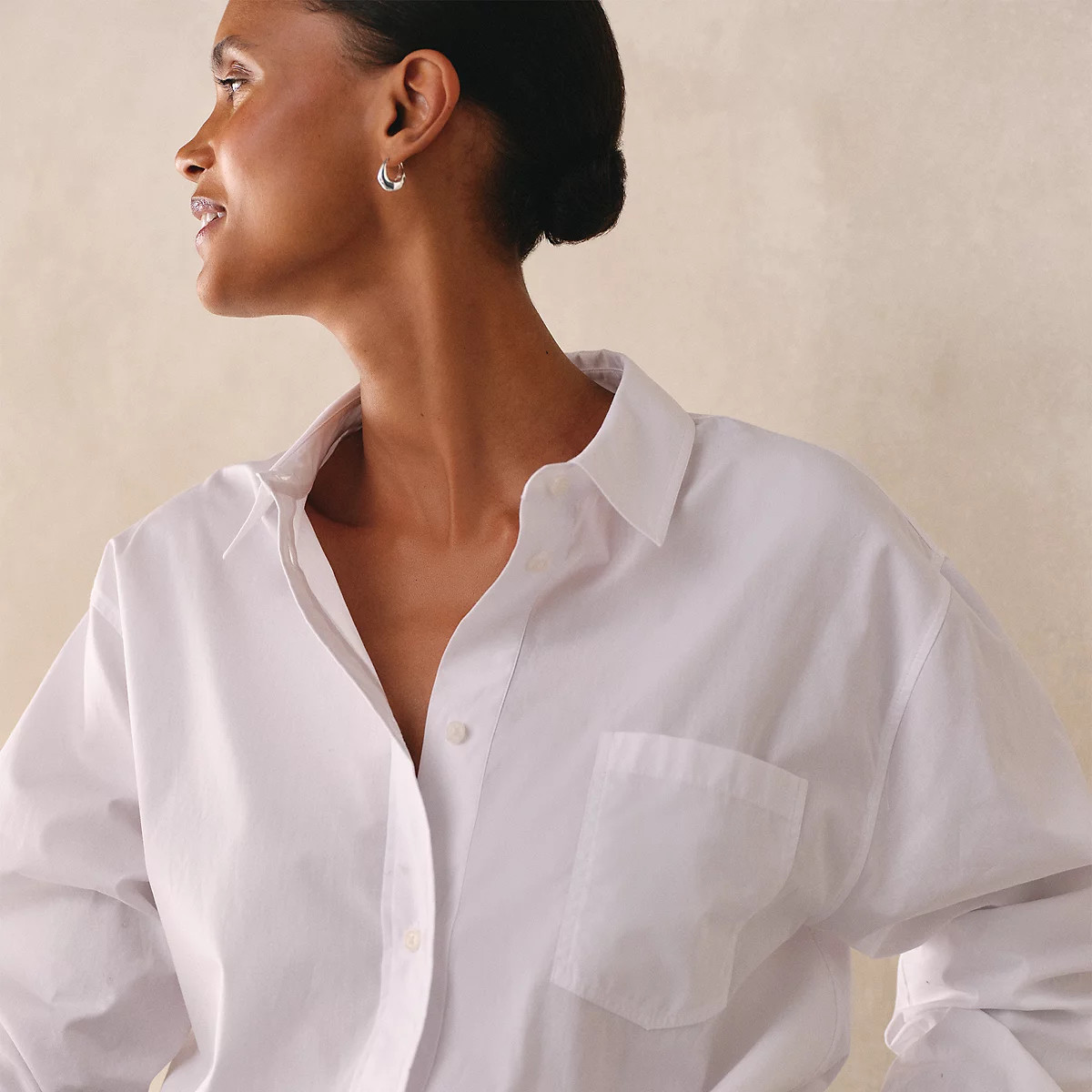 The White Company Cotton Poplin Boyfriend Shirt, White, Size: M | The White Company UK & ROW