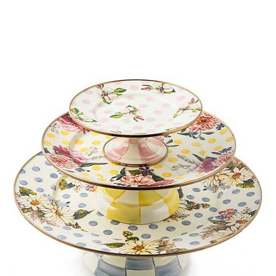 Wildflowers Pink Mini Pedestal Platter | MacKenzie-Childs