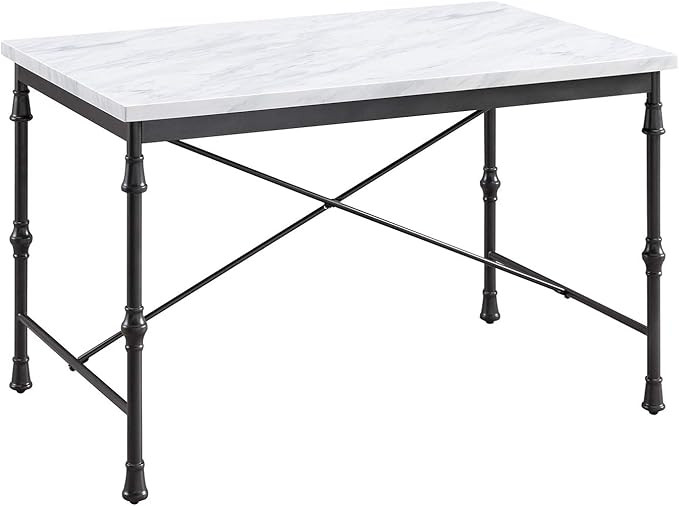 Southern Enterprises Asa Faux Dining Table, Black | Amazon (US)