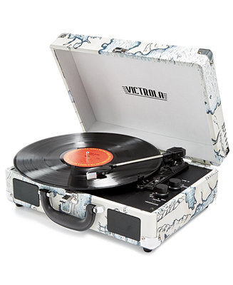 Bluetooth Suitcase Record Player With 3-Speed Turntable | Macy's