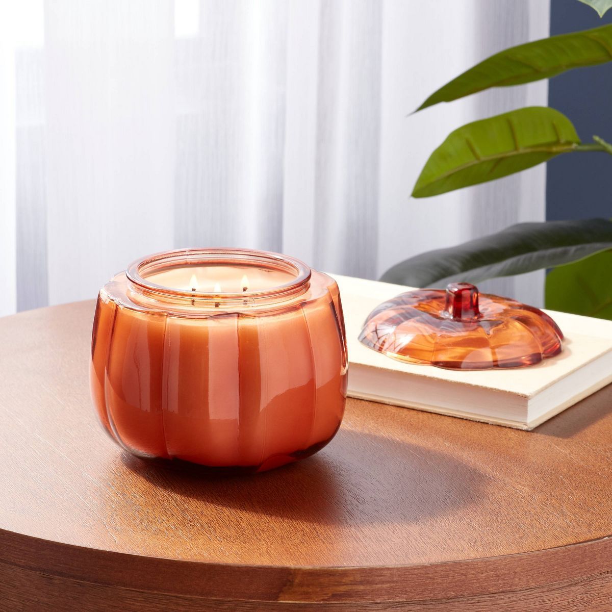 Glass Figural Pumpkin Spice Candle Orange - Threshold™ | Target