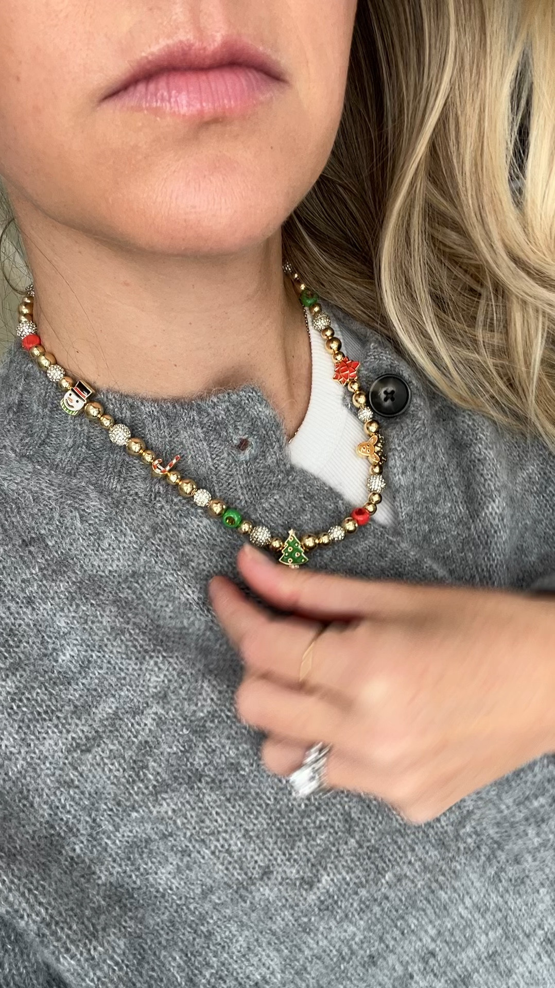 festive Christmas necklace  

Sized up 1 to a medium in sweater 

#LTKGiftGuide #LTKHoliday