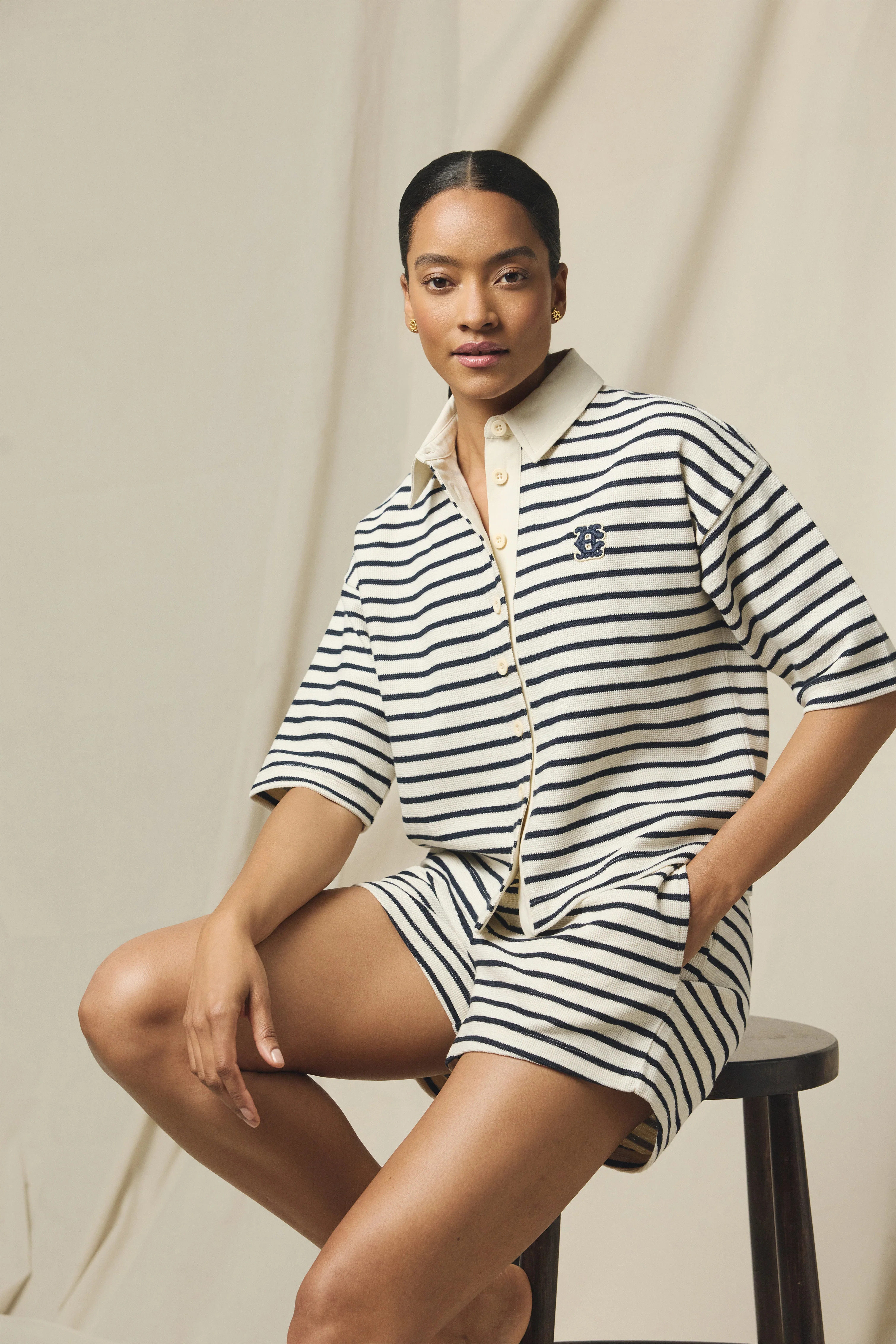 Portofino Co-ord (Ink Navy Natural Stripe) | Holland Cooper