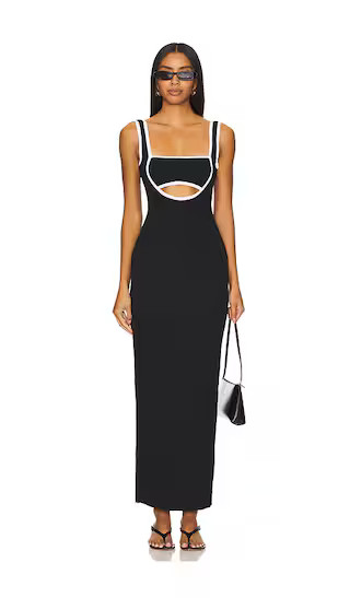 Eliza Maxi Dress in Black & White | Revolve Clothing (Global)