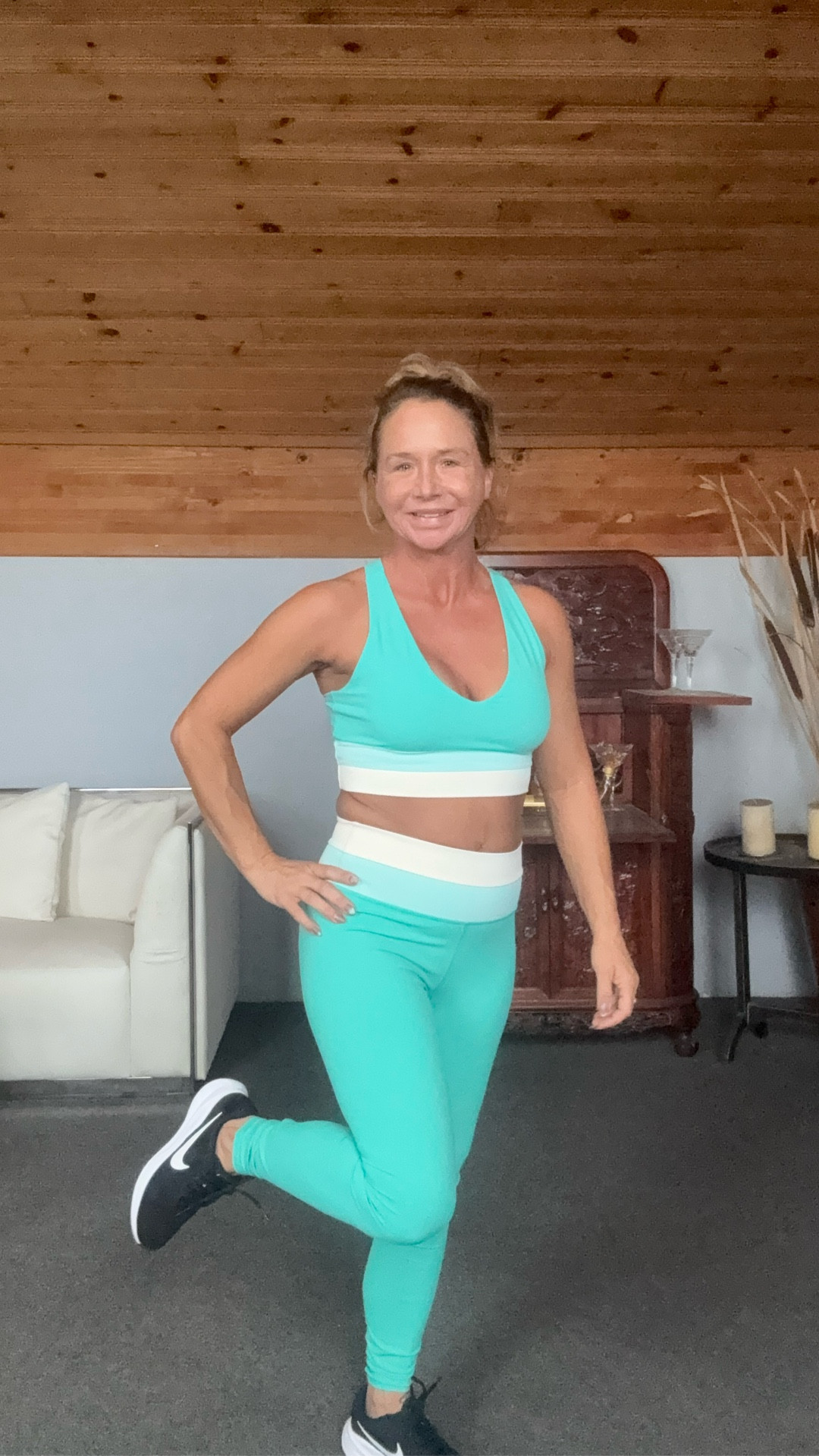 Good morning, just got back from the gym.  I’m not a person who spends time on makeup for the gym. I’m there for myself no one else !!! I wanted to share my NEW Target workout outfit. I love this color. It has a more full coverage top., whichI prefer . I do feel like the pants are a little big. I’m wearing a small, but they didn’t move around during my workout which is huge for me. The top is a medium as always. I don’t like my tops too tight it hurts my shoulders. Nike are NEW too wearing size 6, fits true to size. 

#LTKOver40 #LTKPetite #LTKActive