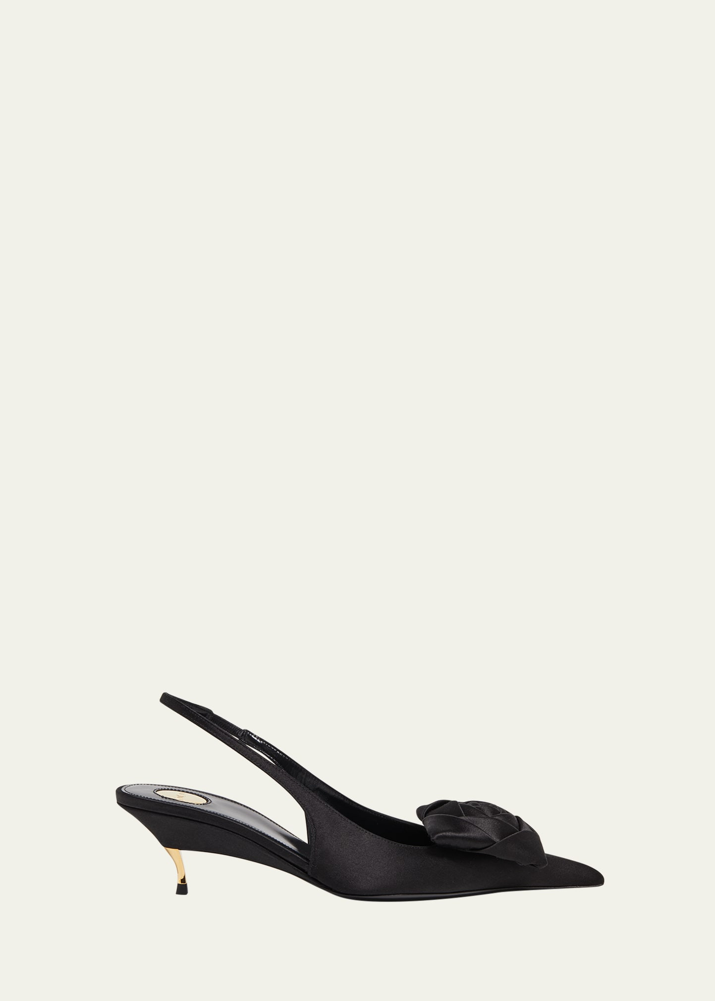 Saint Laurent 50mm Dakota Rose Satin Slingback Pumps | Bergdorf Goodman