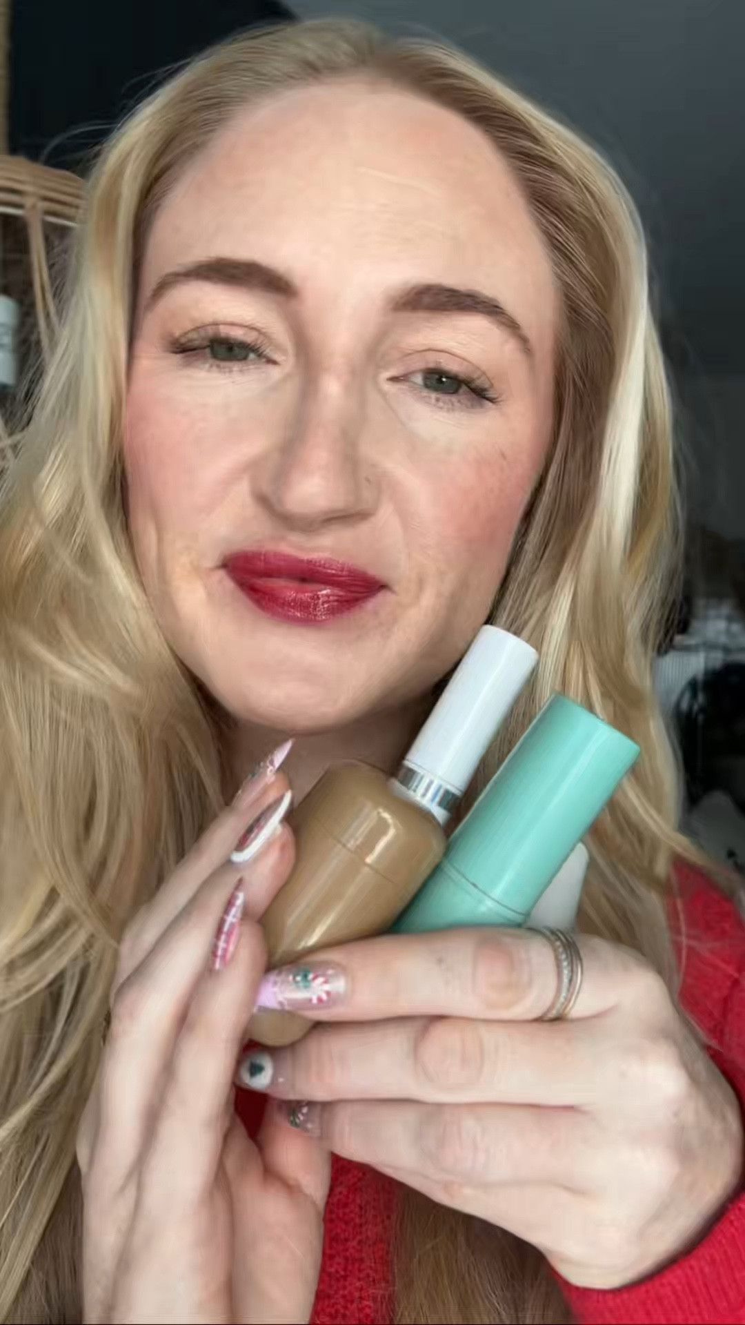 neutral eye 🤝 red lip for a classic winter look ❄️ 

Wearing Rhode pocket blush in toasted teddy, Boom blush stick in Parisian Red, Wonderskin lip tint in Divine Red, Karuna gloss in Glow. Shades N2 & N3 in foundation and 110 in concealer, cupcake in Huda setting powder. 

used my @rhode pocket blush as a blonzer with a pop of red from @boombeautyhq ❤️ I promised another color of the @wonderskin and this beautiful red did not disappoint 🙌🏼 do you or would you try wearing red makeup?! 💄

Christmas makeup look, red lipstick for the holidays, holiday makeup, holiday makeup ideas, new years makeup ideas, Christmas makeup ideas, daily makeup look, red lip stain review, daily makeup, Christmas makeup, Christmas makeup inspo, Rhode makeup review, Wonderskin lip tints, makeup over 30, makeup over 40, realistic beauty

#LTKBeauty #LTKgrwm #LTKHoliday