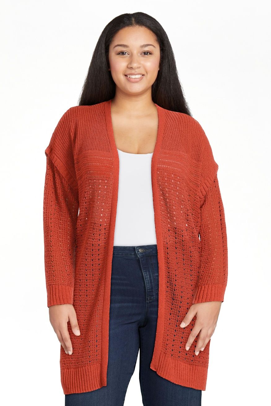 Terra & Sky Women's Plus Size Open Front Chenille Cardigan Sweater | Walmart (US)