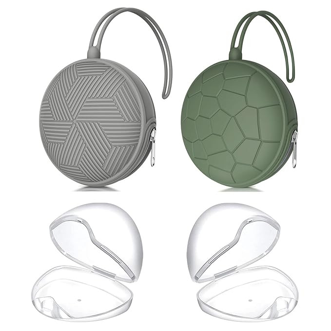 Smlpuame 4 Pack Pacifier Holder Case Set,2 Silicone Portable Pacifier Cover Pouch Bag for Diaper ... | Amazon (US)