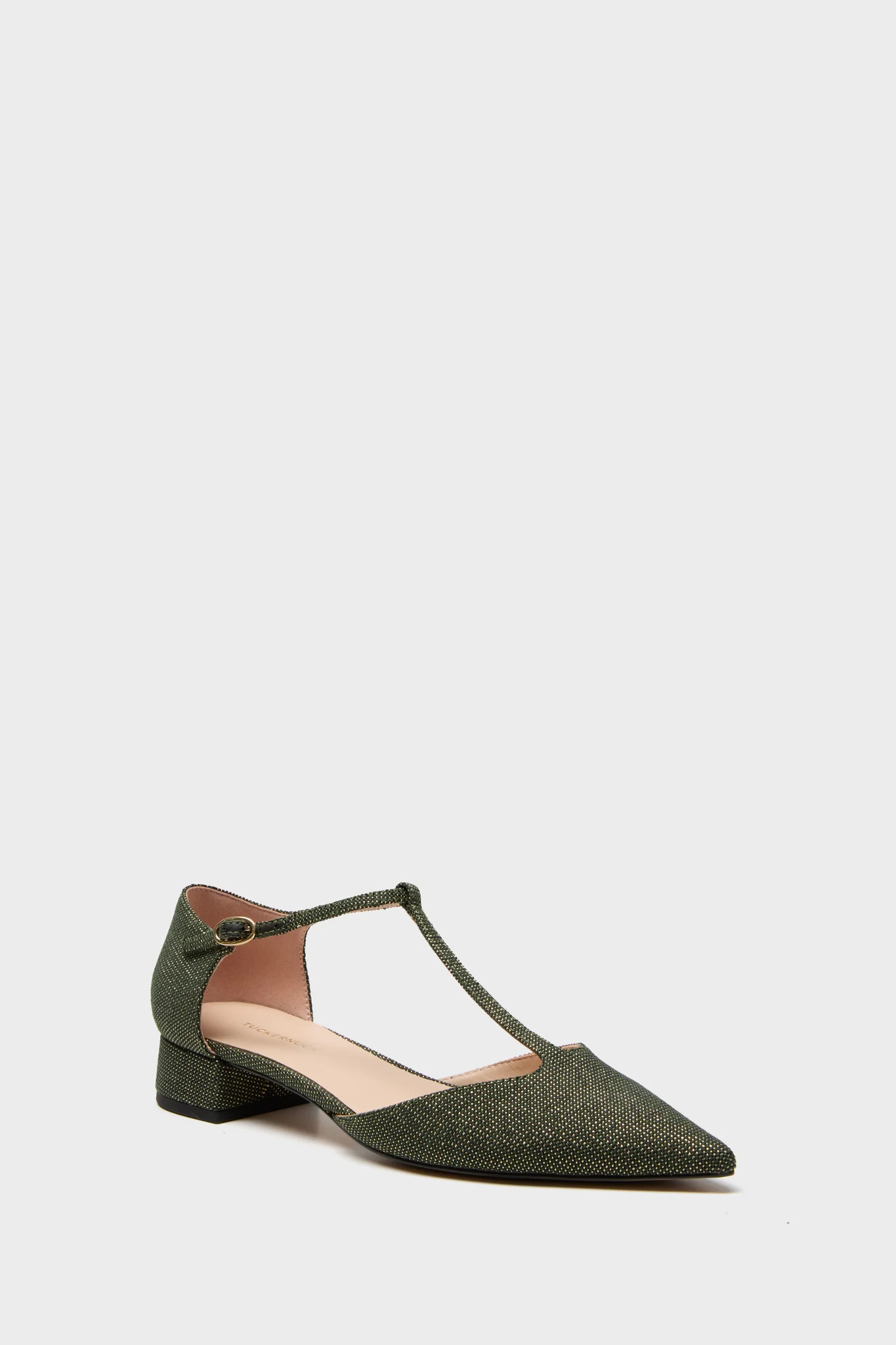 Olive Lurex Jacquard Collins Flats | Tuckernuck (US)