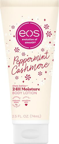 eos Shea Better Travel Size Body Lotion, Peppermint Cashmere, Holiday, Limited Edition Skin Care, 24-Hour Moisture, Body Lotion for Women, travel size toiletries, Vegan, 2.5 fl oz | Amazon (US)