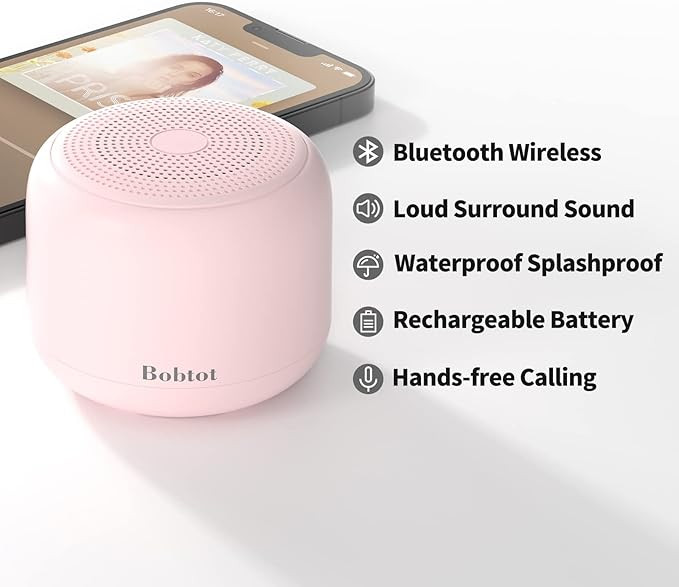 Bobtot Portable Bluetooth Speakers with Strap Easy to Carry, Wireless IPX5 Waterproof Mini Speake... | Amazon (US)