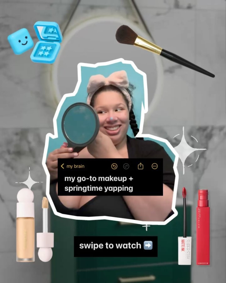 Here's my go-to make up routine and me yapping away about my favorite season. Are you excited to see Spring unfold? 🌹🌸🌺 

Products Used: (You can find some of these linked on my Amazon Storefront and on my LTK, link in bio!) 

Nyx Professional Makeup HD Finishing Powder
Nyx Professional Makeup Dewy Finish Setting Spray
Rare Beauty Positive Light Tinted Moisturizer 
Rare Beauty Always An Optimist Pore Diffusing Primer
Rare Beauty Concealer
Rare Beauty Happy Liquid Blush
REM Beauty Lengthening Mascara
Fenty Beauty FreeStyle Highlighter Sandcastle
Maybelline Total Temptation Brow Definer
Maybelline Super Stay Matte Ink Pioneer
Neutrogena Hydro Boost City Shield Water Gel Sunscreen
Star Face Hydro Star Patches + Salicylic Acid