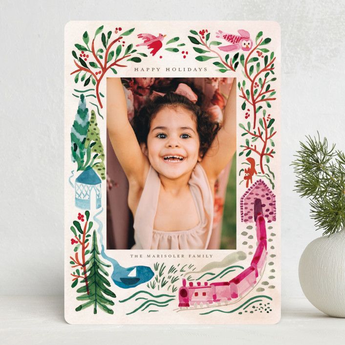 "Festive Forest" - Customizable Holiday Photo Cards in Green by Morgan Ramberg. | Minted