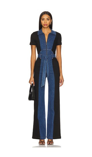Alice + Olivia Gorgeous Wide Leg Jumpsuit in Blue. - size 25 | Revolve Clothing (Global)