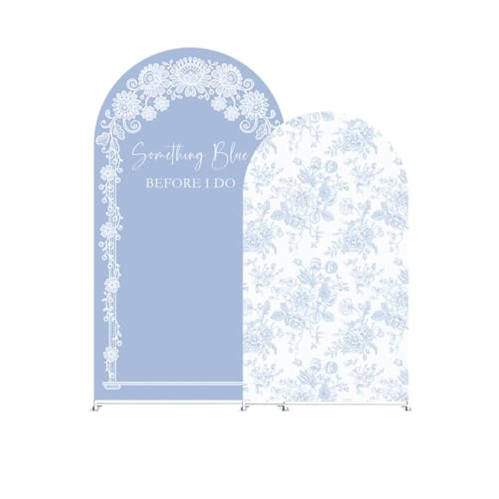 Something Blue Before I Do Arch Backdrop Cover Wedding Bridal Shower Bride to be Toile Party Arch... | Amazon (US)