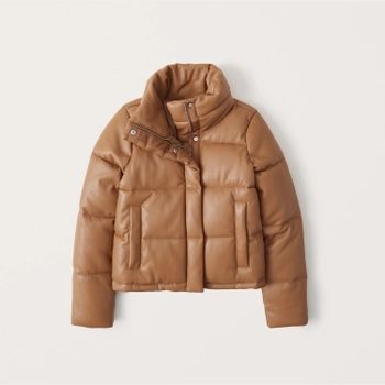 Vegan Leather Mini Puffer | Abercrombie & Fitch (US)