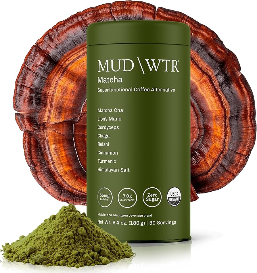 MUDWTR Mushroom Matcha Powder | 3,000mg of Adaptogenic Mushrooms | Japanese Matcha Powder Blend |... | Amazon (US)