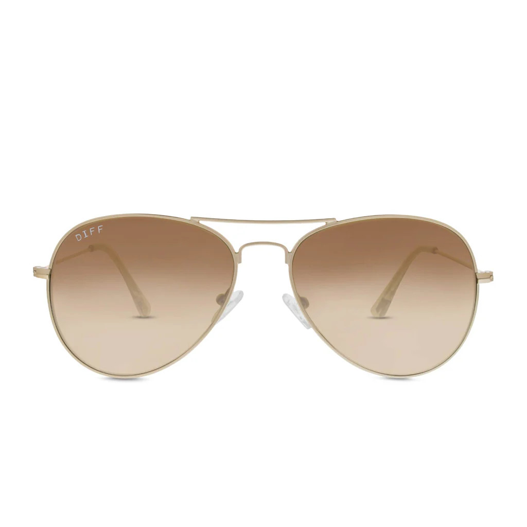 matte gold   + brown gradient lens | DIFF Eyewear
