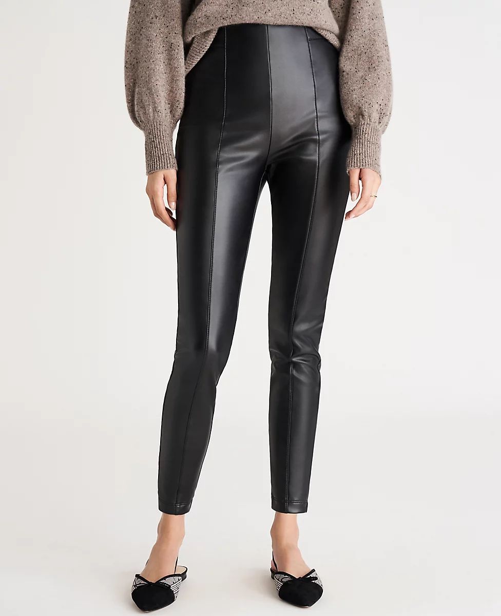The Side Zip Faux Leather Legging | Ann Taylor (US)