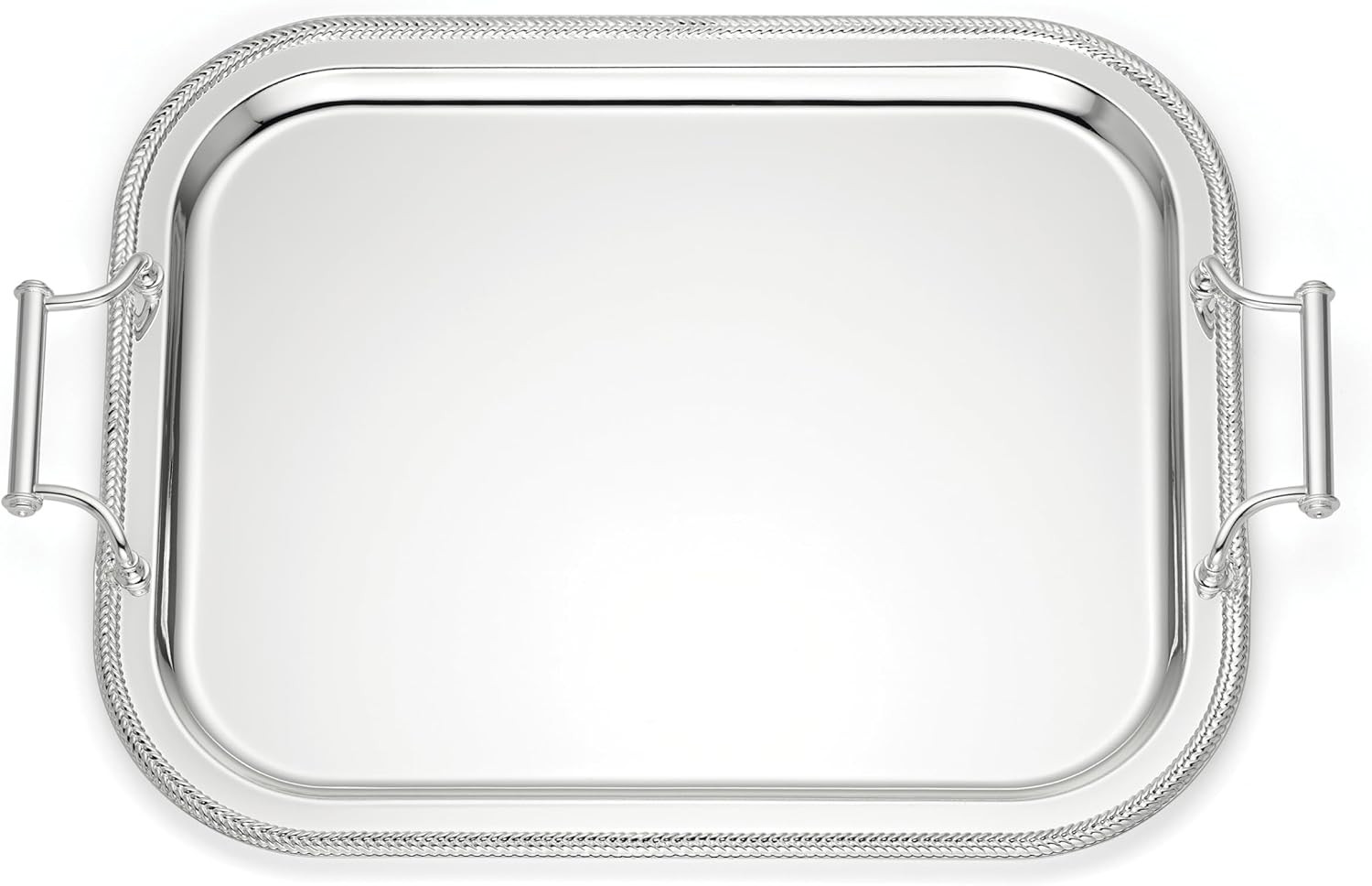 Reed & Barton Rectangle Silverplate Tray with Handles, 1 Count, Metallic | Amazon (US)