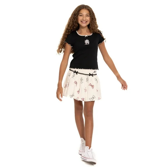 Marie Girl's All Over Print Skirt with 3D Bows, Sizes 4-16 | Walmart (US)