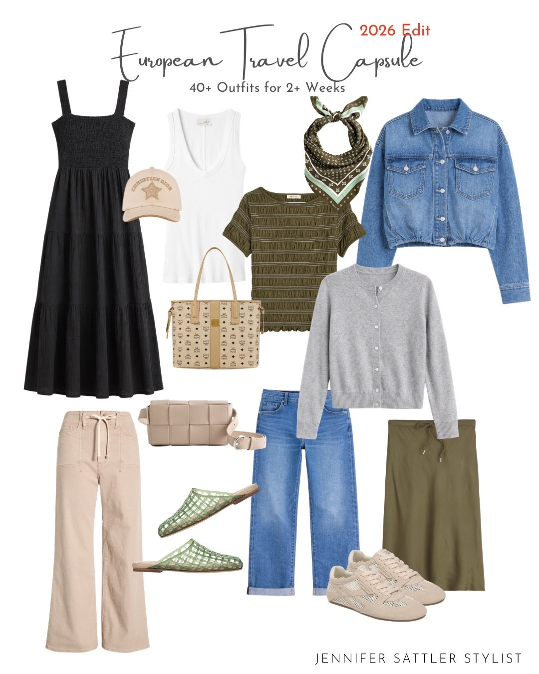 If you're packing for more than two weeks in Europe this spring or summer, this non-boring travel capsule will be the only thing you need. Unlike most travel capsule wardrobes, this one isn't basic and boring, or filled with too many pieces. I promise this capsule is packed with International appeal and over 40 travel outfits you can recreate with just 8 pieces.  Now even if you don't speak the language, you can at least dress the part.  

Promo code 15JEN @Pistola Denim (jeans and jacket)


ADD TO CART
checklist
Lookbook
New Links 

⬇️ https://closetchoreography.com/product/european-travel-capsule-with-international-appeal/