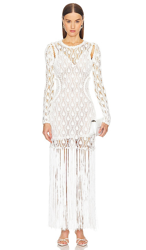 AKNVAS Willow Crochet Gown in White. - size L (also in M, S, XS) | Revolve Clothing (Global)