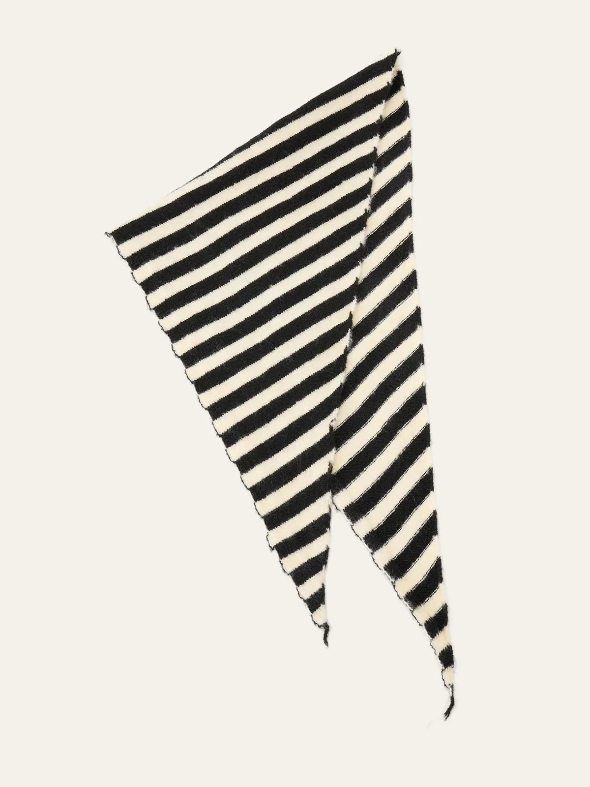 Wool Striped Triangular Scarf | Commense