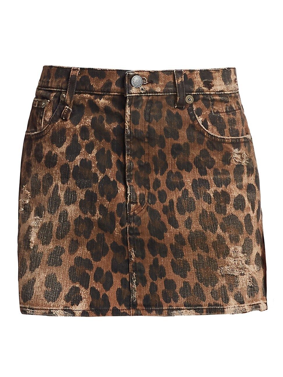 R13 Women's High-Rise Leopard Print Mini Skirt - Leopard - Size Denim: 26 | Saks Fifth Avenue