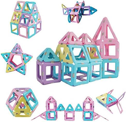 Magnetic Tiles 80pcs Magnet Building Blocks Set Creative Stacking Toys for Kids, 3D DIY Construct... | Amazon (US)