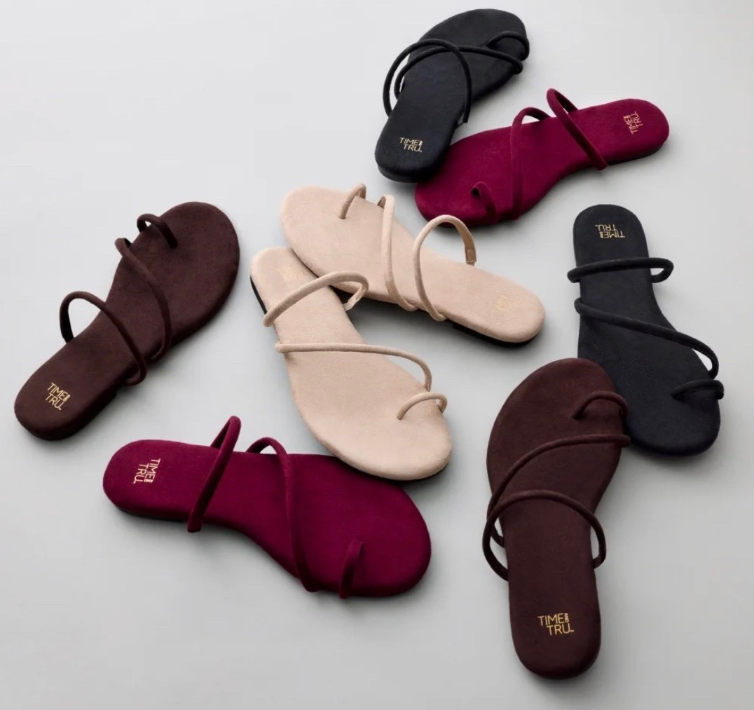 Time and Tru Women's Faux Suede Barely There Toe Loop