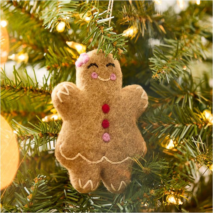 Felt Gingerbread People Ornaments | West Elm (US)