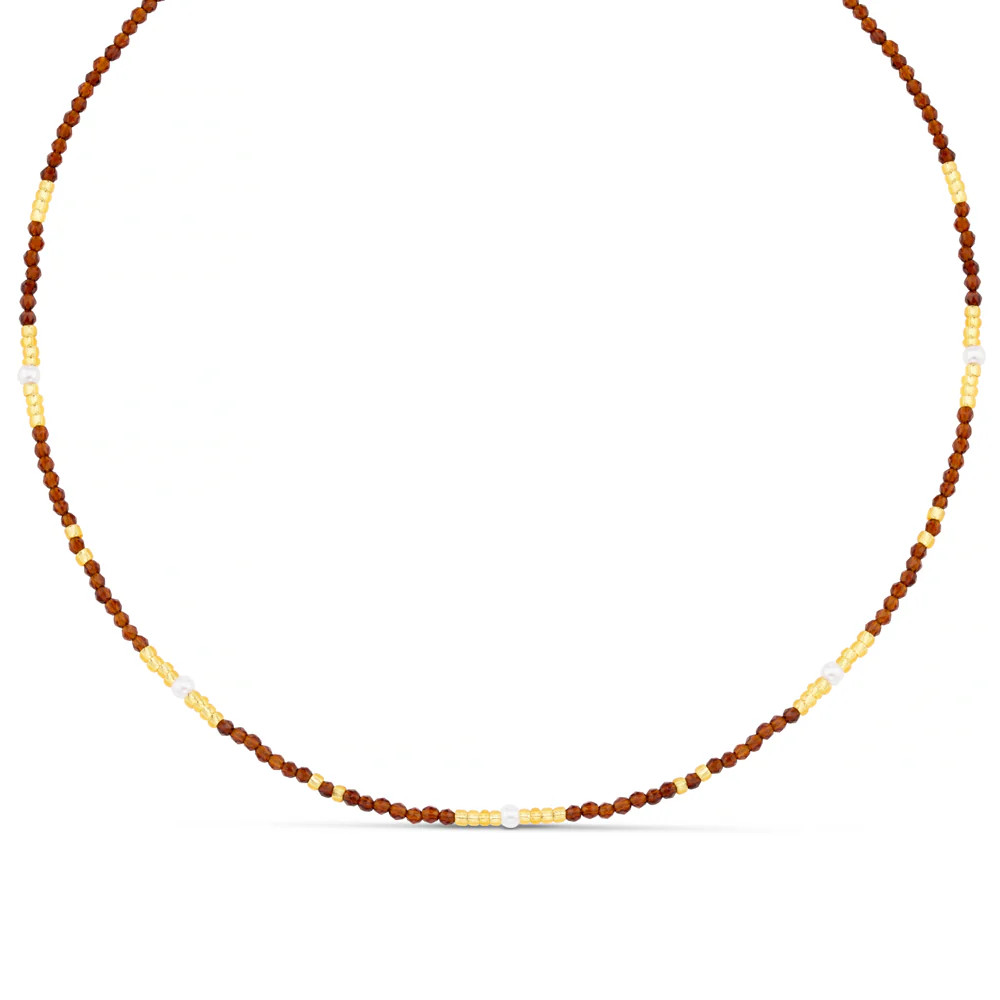 Fine Sunset Bead & Pearl Necklace | Orelia